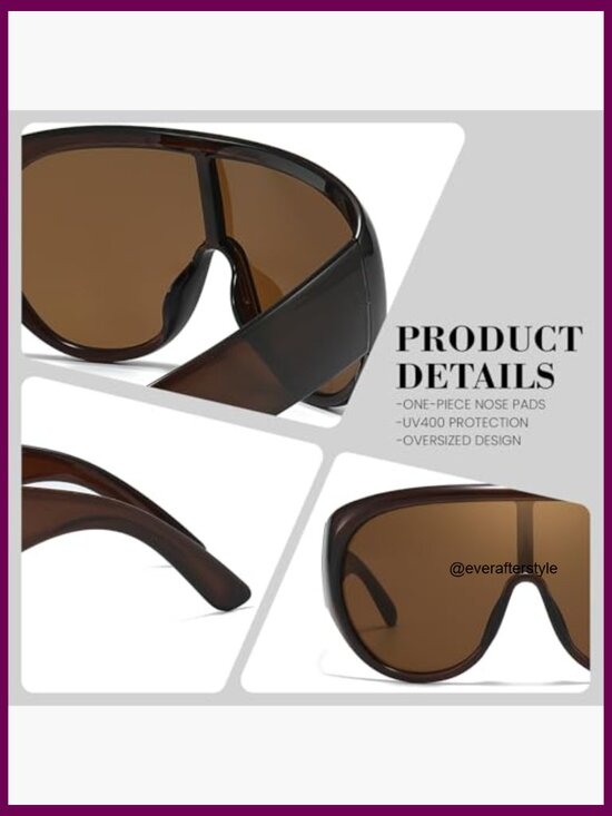 Oversized Sunglasses Large Frame Wrap Around UV Protection Driving main image 7